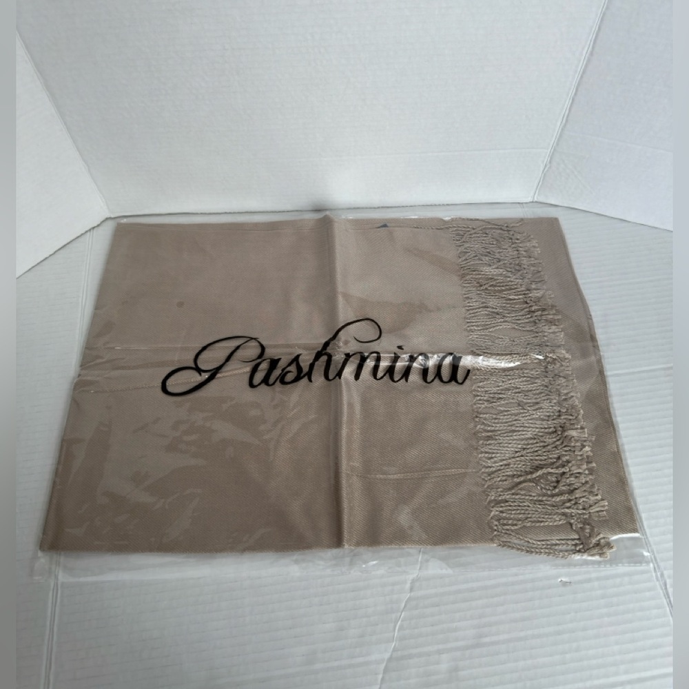 Pashmina || woman’s Beige Wrap with Fringe